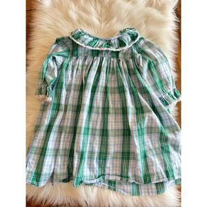 Shrimp and Grits green blue plaid dress‎ size 5 EUC
